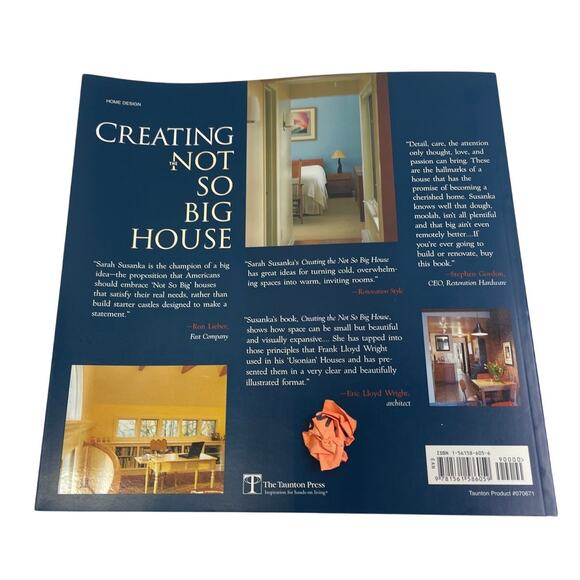 Vintage 2001 Creating the Not So Big House Paperback Book by Sarah Susanka - Picture 2 of 2